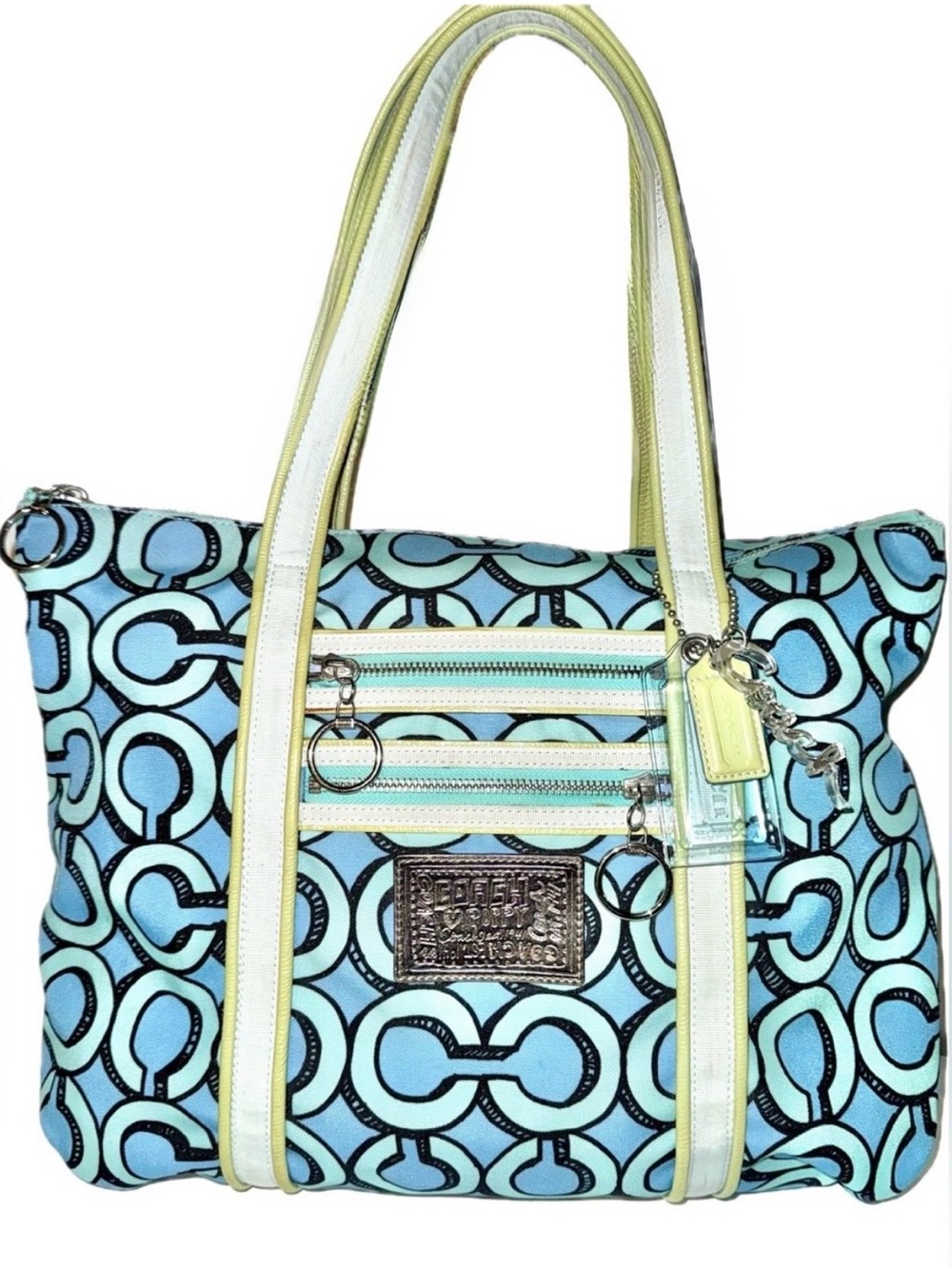 Coach Poppy Op Art Glam handbag + 3 Hangtags 2010 style 14983 EUC